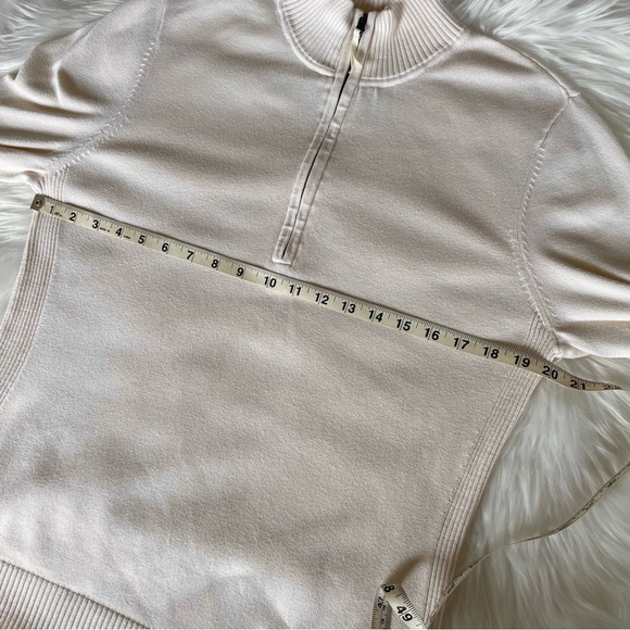 Foxcroft Women’s 100% Supima Cotton Quarter Zip Sweater Cream Size L - Picture 10 of 12